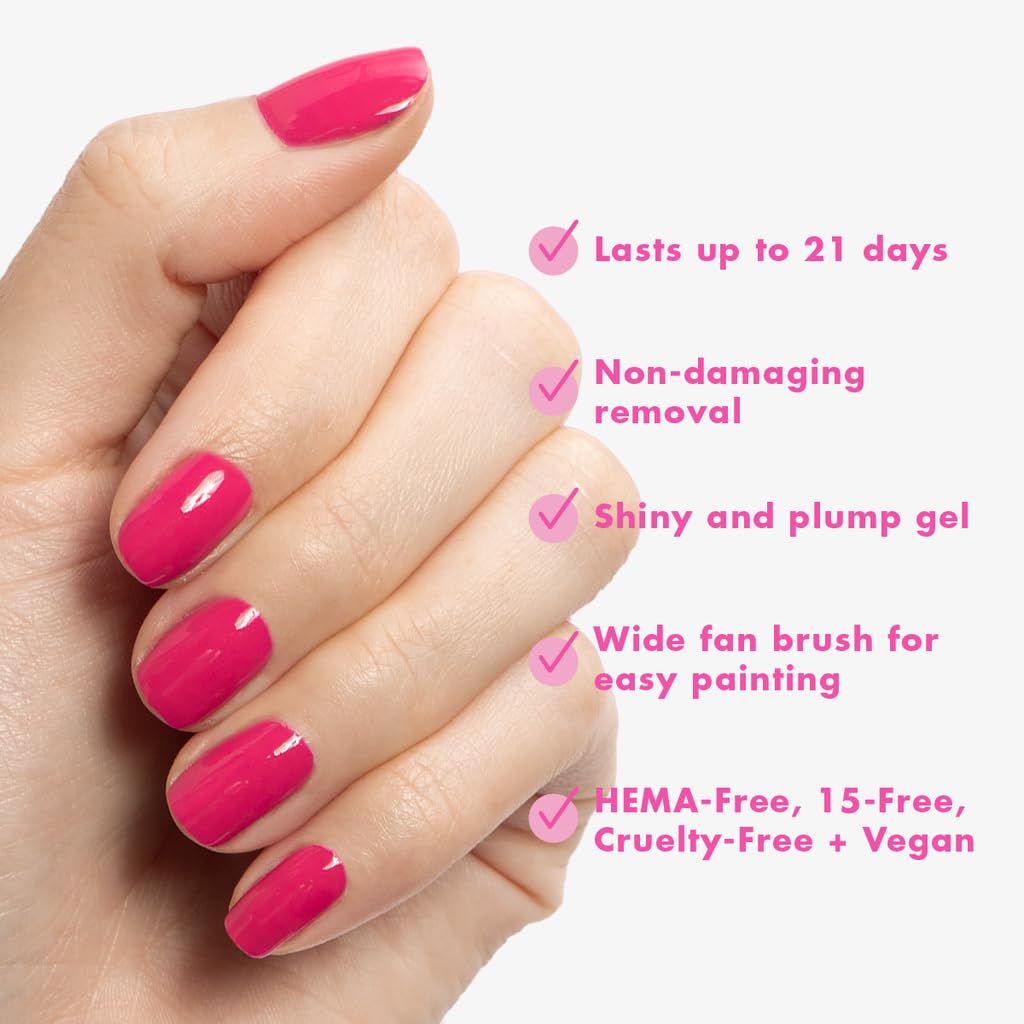 Olive & June Bestsellers Gel Polish Set | Includes 6 Shades (HD, KMC, Pink Goldfish, Icing Is The Best Part, Prom, XOXO) + Gel Top Coat & Base Coat & Peel-Off Base | Vegan, HEMA-Free