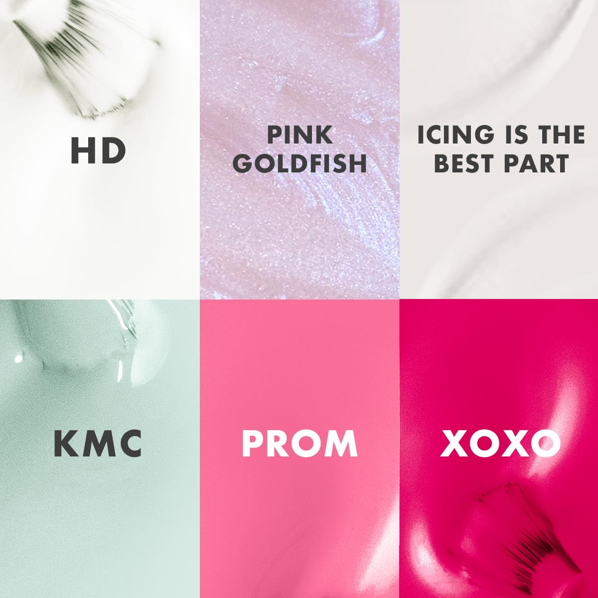 Olive & June Bestsellers Gel Polish Set | Includes 6 Shades (HD, KMC, Pink Goldfish, Icing Is The Best Part, Prom, XOXO) + Gel Top Coat & Base Coat & Peel-Off Base | Vegan, HEMA-Free