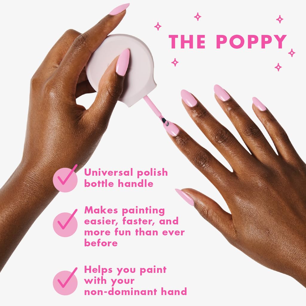 Olive & June Bestsellers Gel Polish Set | Includes 6 Shades (HD, KMC, Pink Goldfish, Icing Is The Best Part, Prom, XOXO) + Gel Top Coat & Base Coat & Peel-Off Base | Vegan, HEMA-Free